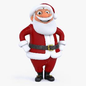 3D Rigged Cartoon Santa Claus model